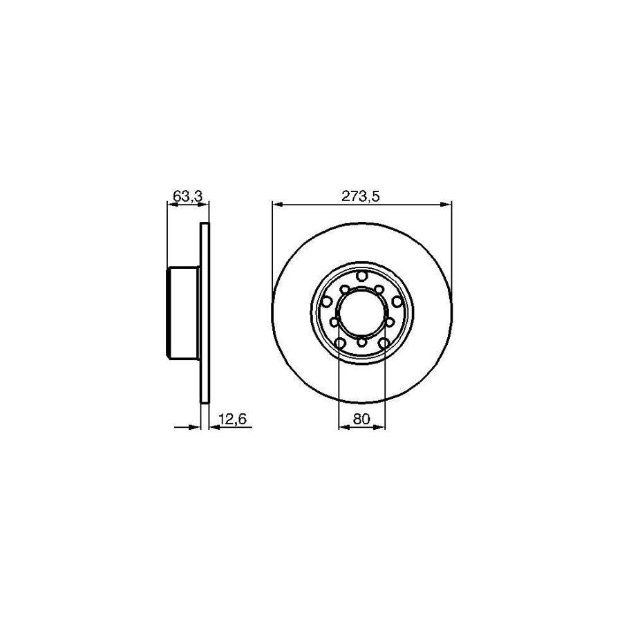 BOSCH 0 986 478 057 Brake Disc suitable for MERCEDES BENZ 8 Solid Oiled