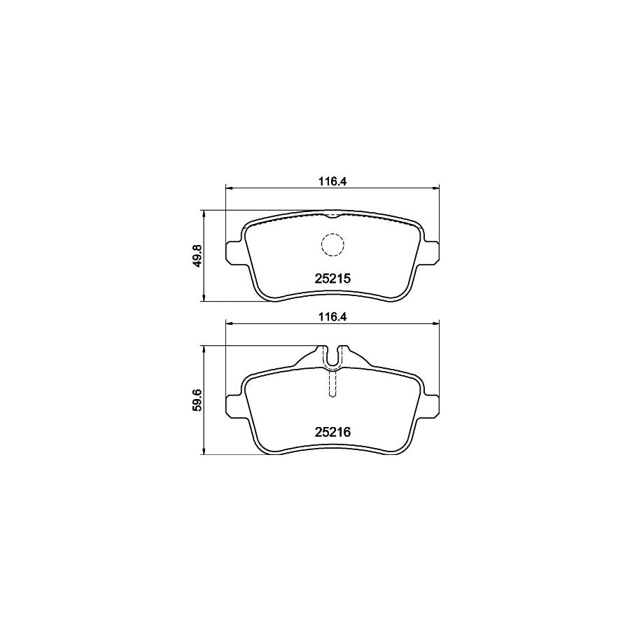 Hella 8DB 355 019 841 Brake Pad Set Prepared For Wear Indicator With Brake Caliper Screws With Accessories