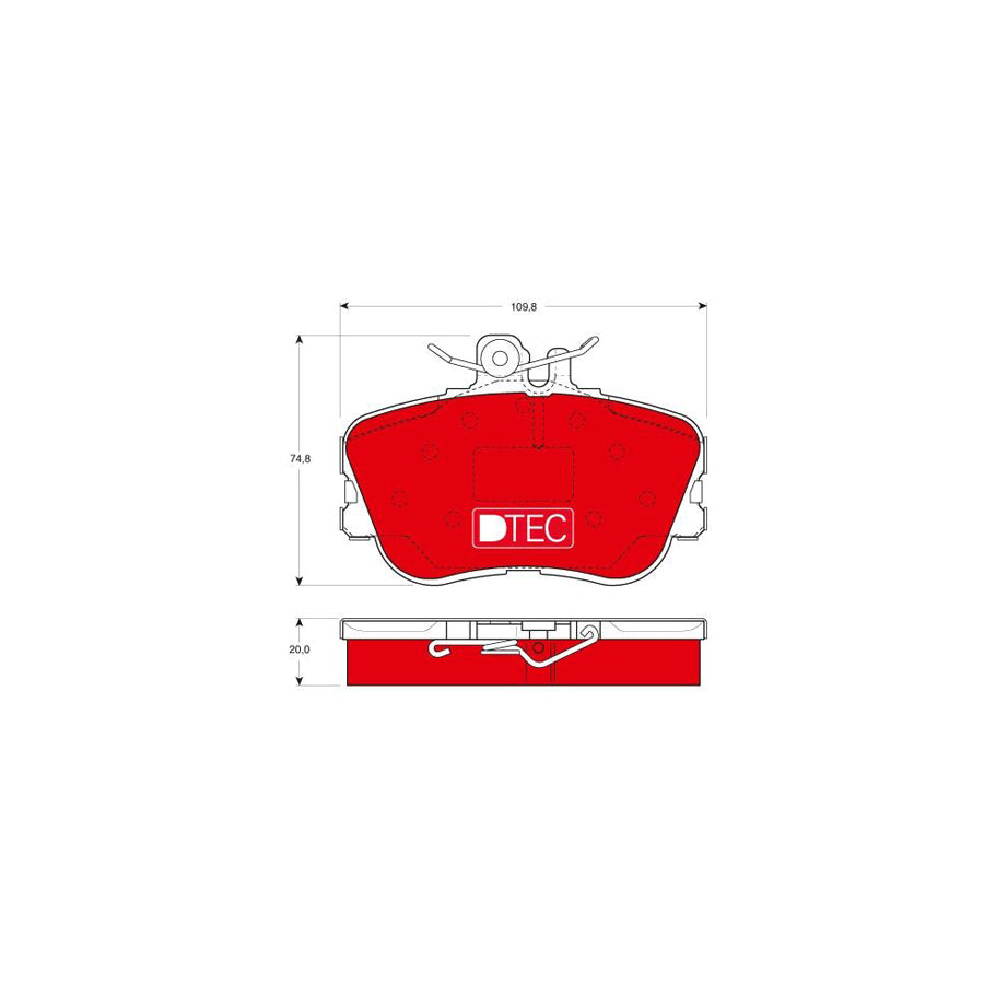 TRW Dtec Cotec Gdb1094Dte Brake Pad Set Suitable For Mercedes Benz C Class Prepared For Wear Indicator With Brake Caliper Screws With Accessories