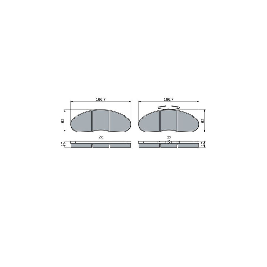 Bosch 0986424914 Brake Pad Set With Mounting Manual BP2532