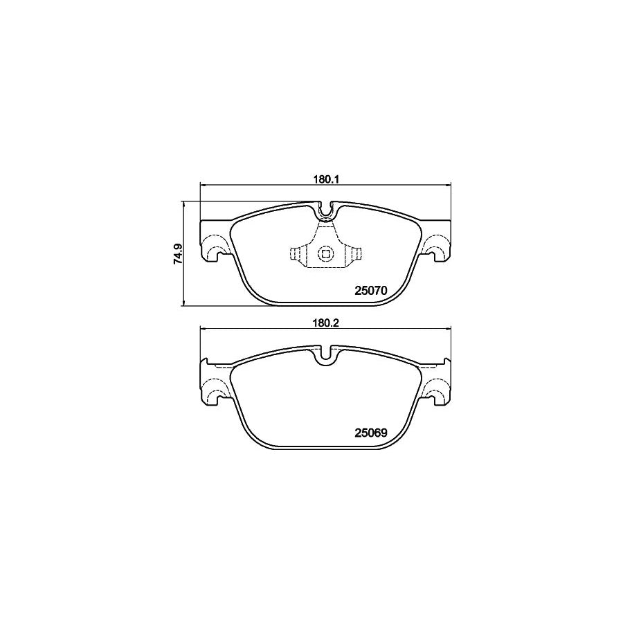 Hella 8DB 355 021 141 Brake Pad Set Prepared For Wear Indicator