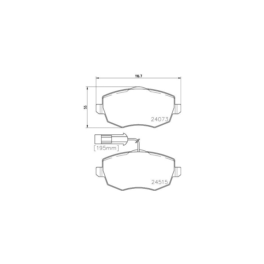 Hella 8DB 355 012 851 Brake Pad Set For Lancia Ypsilon Ii 843 With Integrated Wear Warning Contact With Accessories