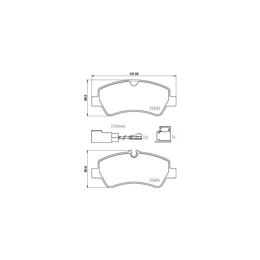 Hella 8DB 355 025 161 Brake Pad Set Incl Wear Warning Contact With Brake Caliper Screws With Accessories