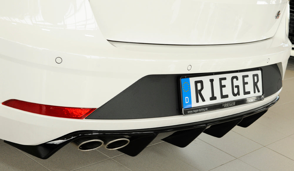 Rieger 00088134 SEAT 5F Leon FR Rear Diffuser for Twin Tailpipe Left - Glossy Black