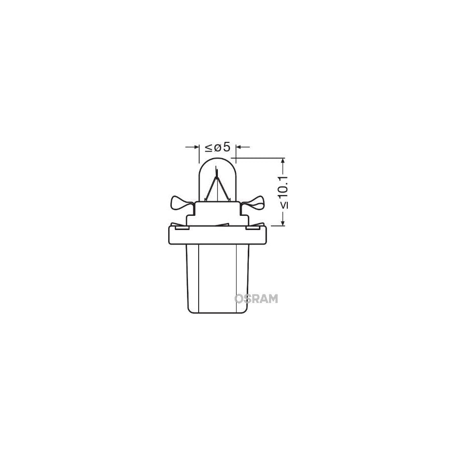 OSRAM ORIGINAL 2721MFX Bulb, interior light Socket Bulb, 12V, 1,2W