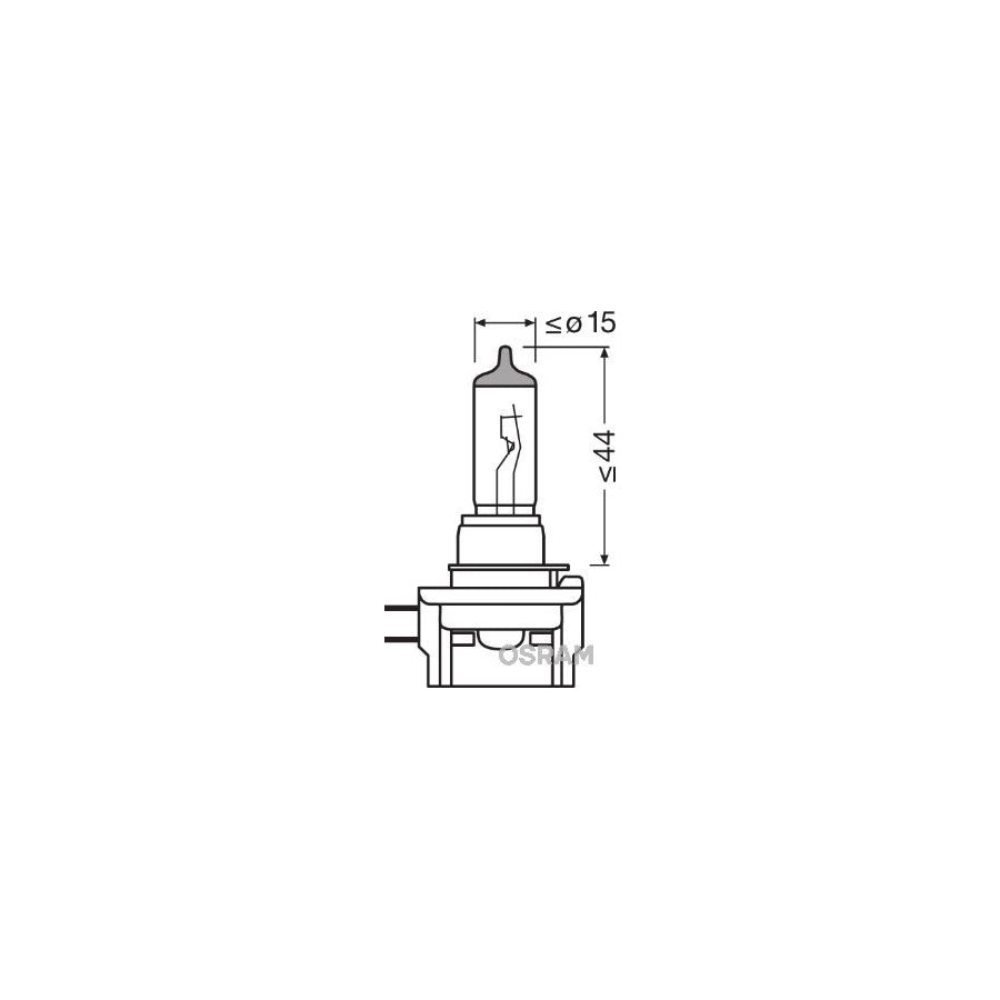 OSRAM ORIGINAL 64241 Bulb, spotlight H11B 12V 55W PGJY-2 3200K Halogen