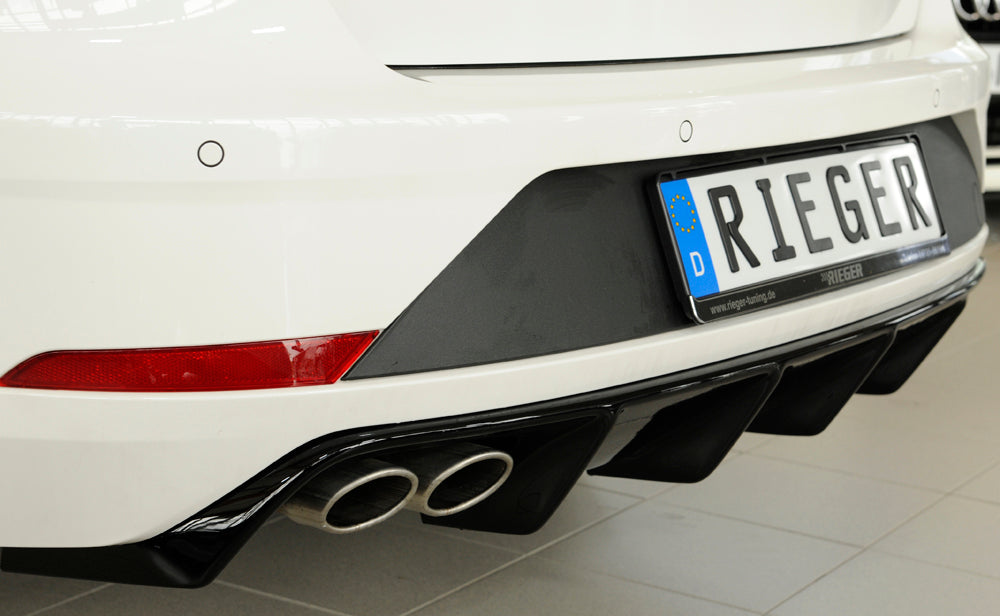 Rieger 00088134 SEAT 5F Leon FR Rear Diffuser for Twin Tailpipe Left - Glossy Black