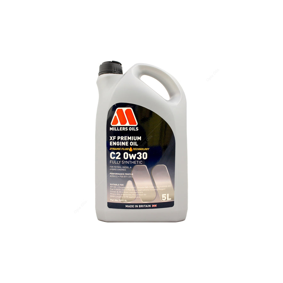 Millers Oils XF Premium C2 0W-30 Fully Synthetic Engine Oil 5l