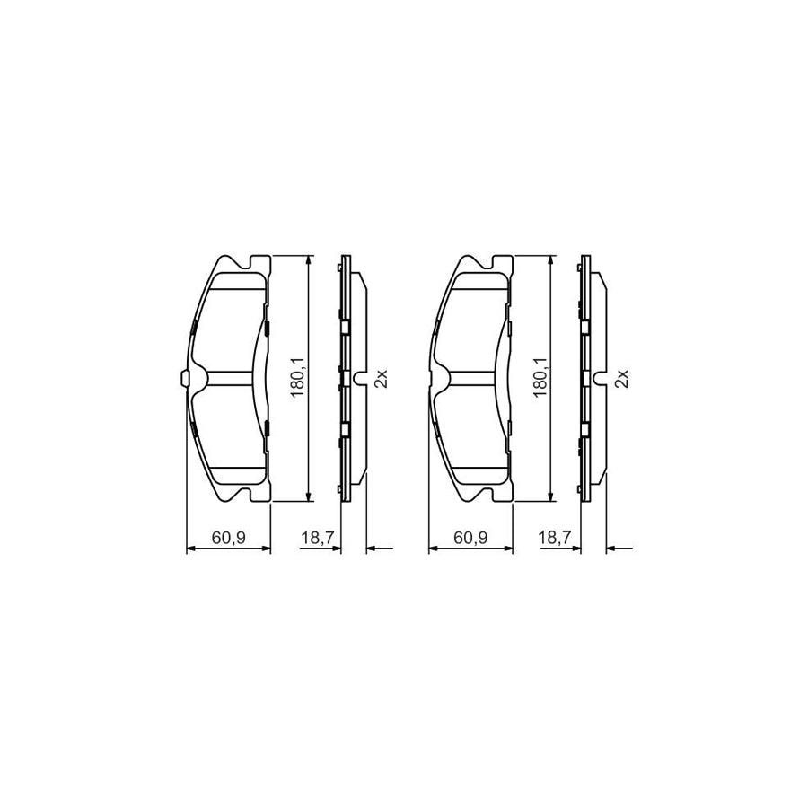 Bosch 0986495399 Brake Pad Set For Ford Usa Explorer Mk5 U502 With Anti Squeak Plate