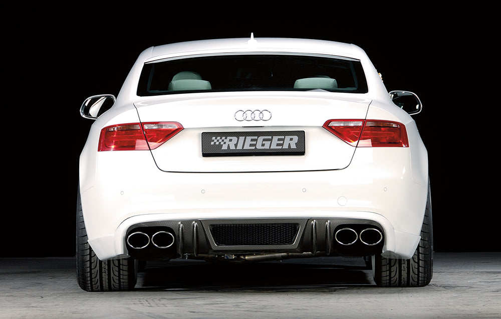 Rieger 00099061 Audi B8 B81 Rear Diffuser for Twin Tailpipe Left & Right (A5 & S5) - Carbon-Look