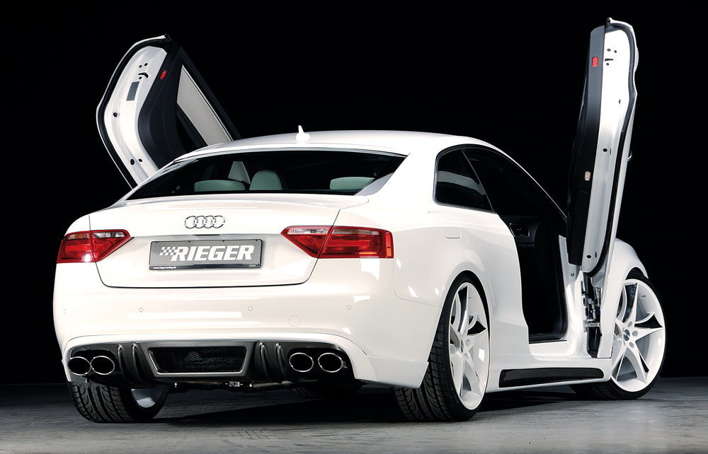 Rieger 00099061 Audi B8 B81 Rear Diffuser for Twin Tailpipe Left & Right (A5 & S5) - Carbon-Look