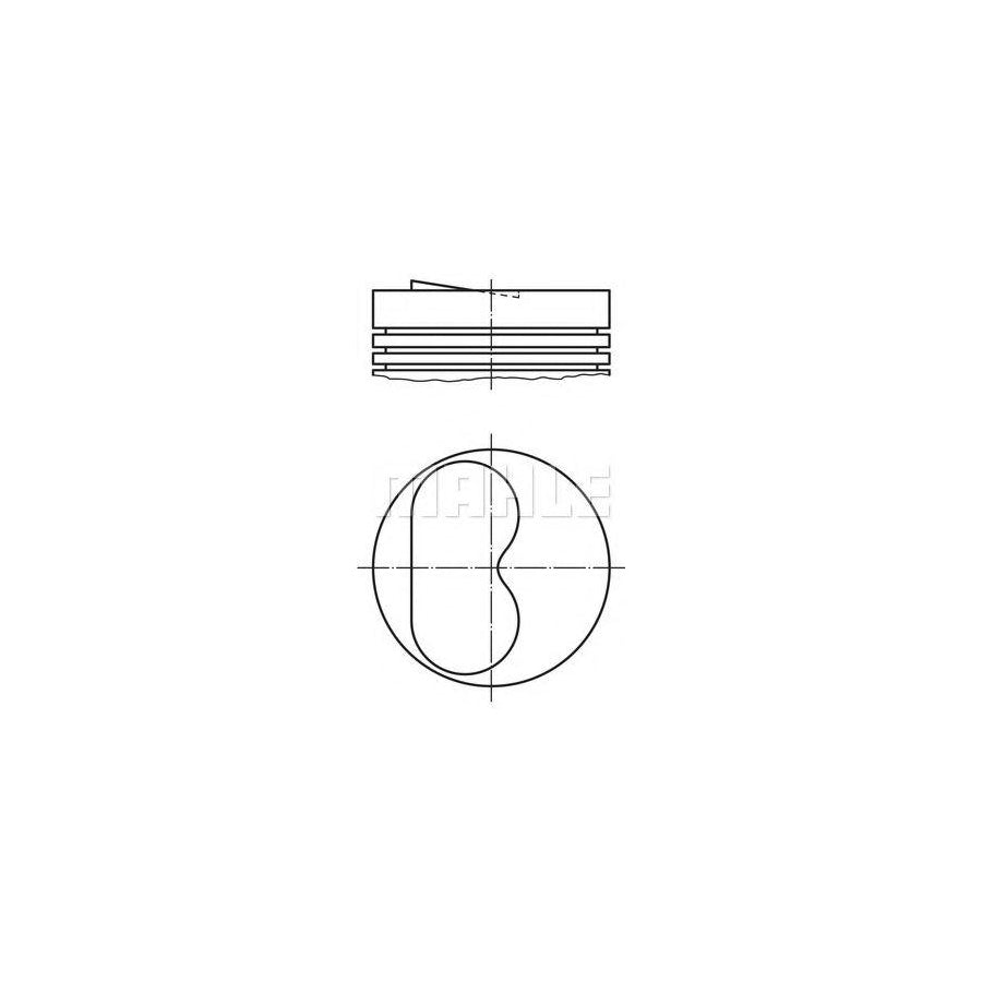 MAHLE ORIGINAL 007 28 00 Piston 82,6 mm, with piston rings, with piston ring carrier