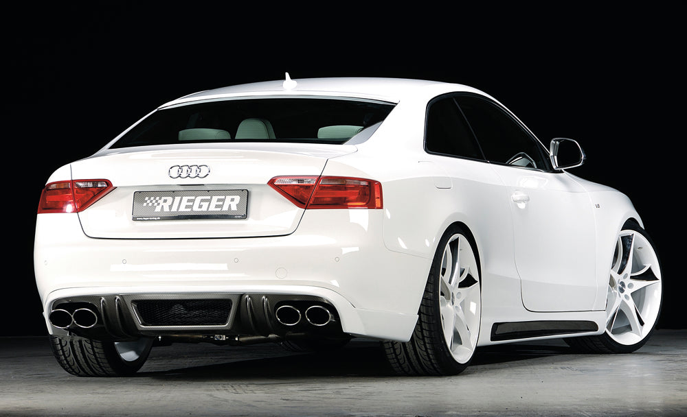 Rieger 00099061 Audi B8 B81 Rear Diffuser for Twin Tailpipe Left & Right (A5 & S5) - Carbon-Look