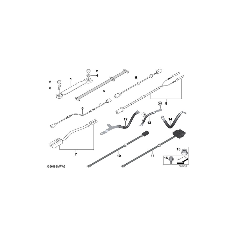 Genuine BMW 61126964582 E87 E81 Earth Strap, Trunk Lid, Right (Inc. X1 18dX, 130i & 118i) | Duco Car Parts UK Car Parts