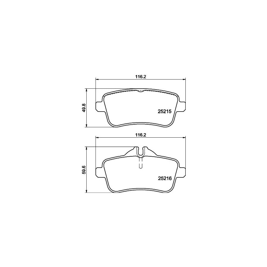 Hella 8DB 355 019 741 Brake Pad Set Prepared For Wear Indicator With Brake Caliper Screws With Accessories