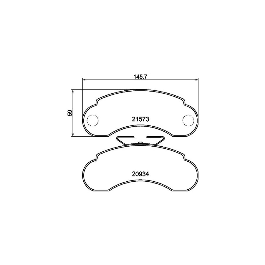 Hella 8DB 355 019 101 Brake Pad Set Not Prepared For Wear Indicator With Brake Caliper Screws With Accessories