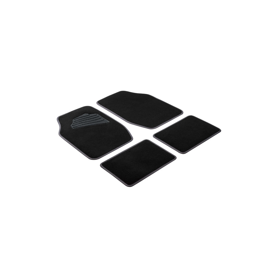 WALSER Universal fit, Matrix 29025 Floor mat set PP (Polypropylene), Front and Rear, Quantity: 4, Black, Grey
