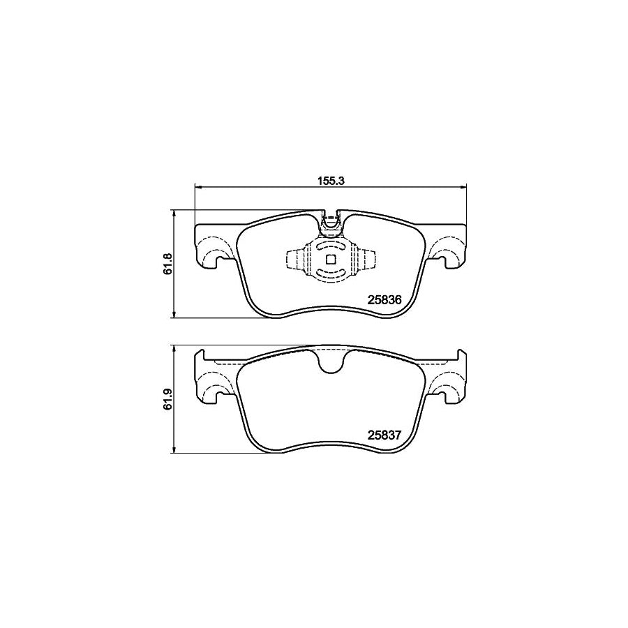 Hella 8DB 355 020 931 Brake Pad Set Prepared For Wear Indicator