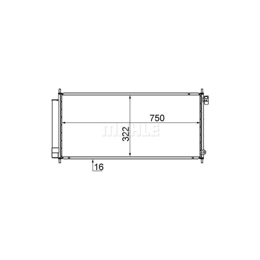 MAHLE ORIGINAL AC 717 000S Air conditioning condenser for HONDA Jazz Hatchback (GD, GE3, GE2) with dryer