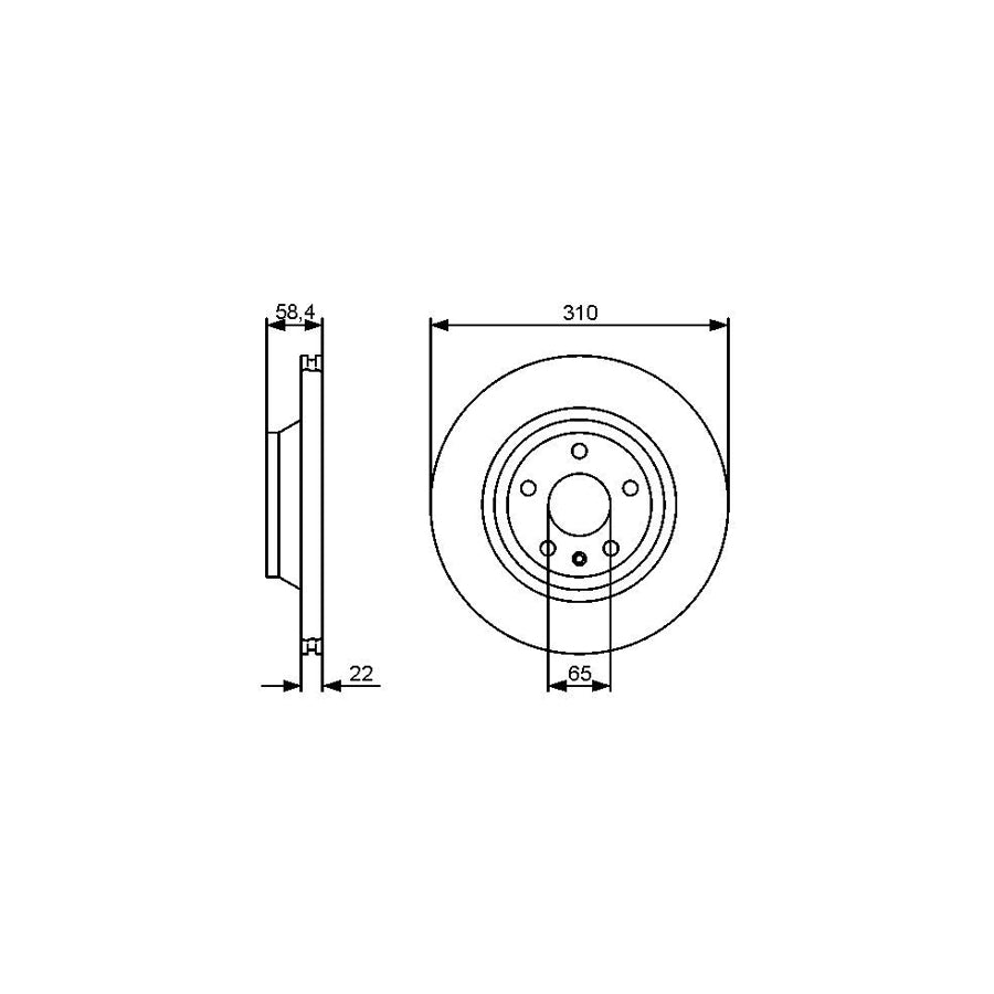 BOSCH 0 986 479 466 Brake Disc for AUDI TT Vented Coated
