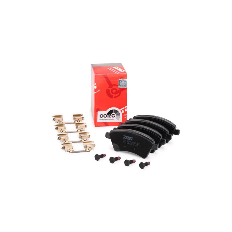 TRW Cotec Gdb1673 Brake Pad Set With Acoustic Wear Warning With Brake Caliper Screws With Accessories