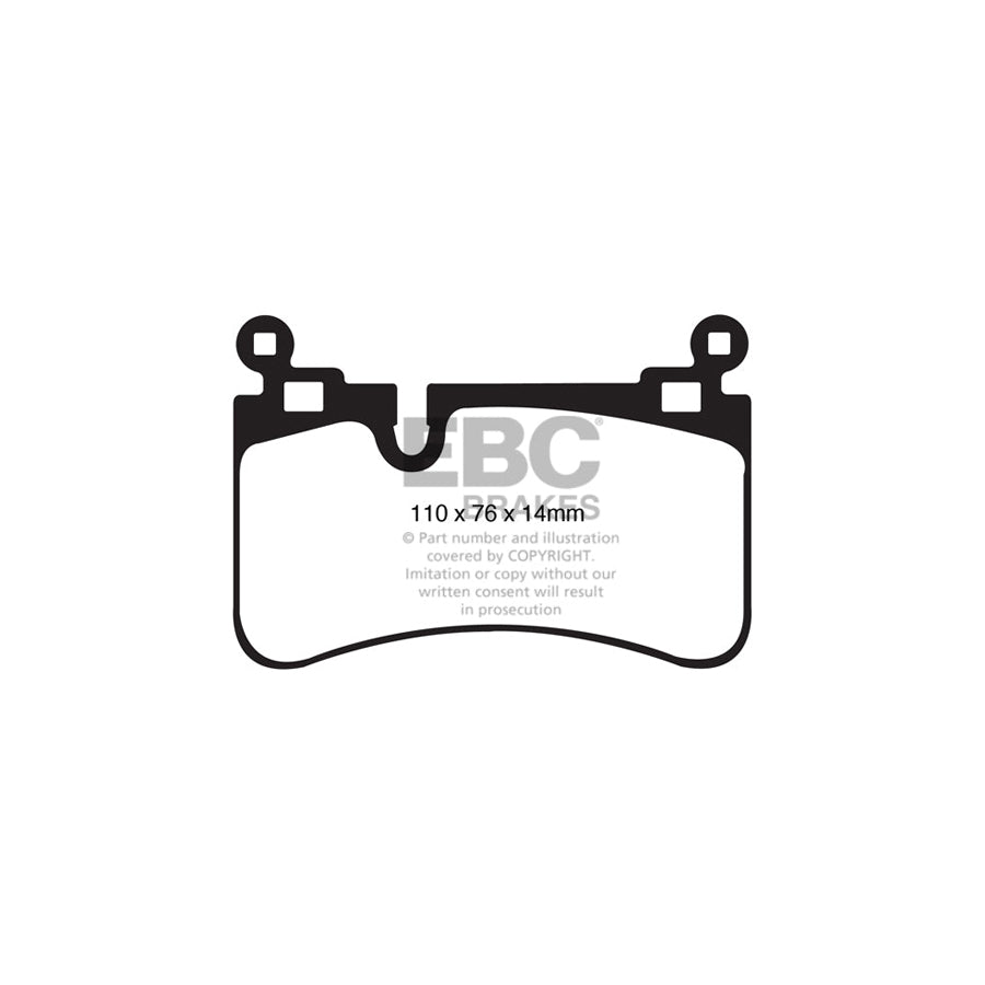EBC Mercedes-Benz R230 Yellowstuff 4000 Series Rear Sport Brake Pads & Premium OE Replacement Drilled Discs Kit - Brembo Caliper (SL65 AMG & S63 AMG)