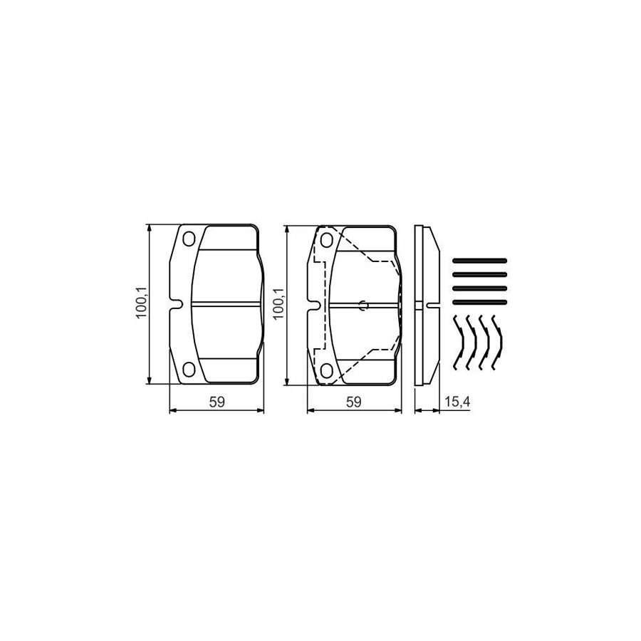 Bosch 0986469390 Brake Pad Set With Anti Squeak Plate With Spring BP747