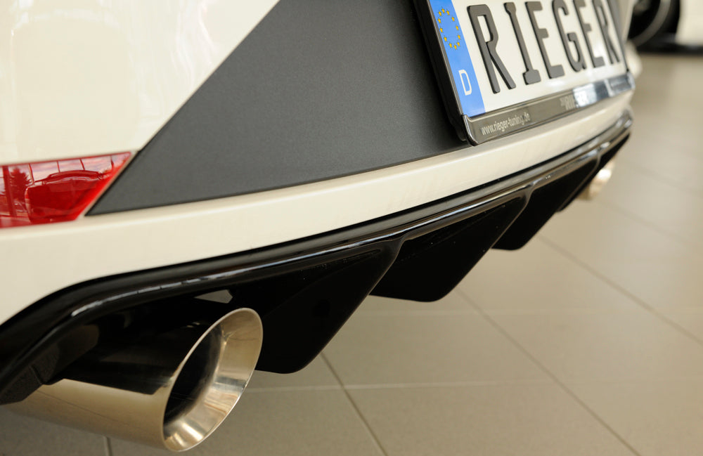 Rieger 00088135 SEAT 5F Leon FR Rear Diffuser for Sport Tailpipe Left & Right - Glossy Black