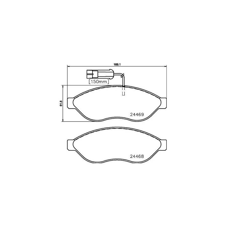 Hella 8DB 355 020 661 Brake Pad Set With Integrated Wear Warning Contact With Brake Caliper Screws With Accessories