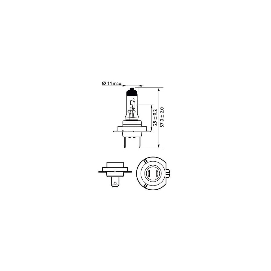 PHILIPS 12643LLC1 Bulb, spotlight H18 12V 65W PY26d-1 Halogen