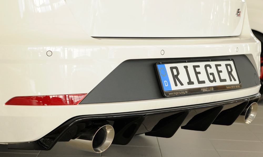 Rieger 00088135 SEAT 5F Leon FR Rear Diffuser for Sport Tailpipe Left & Right - Glossy Black