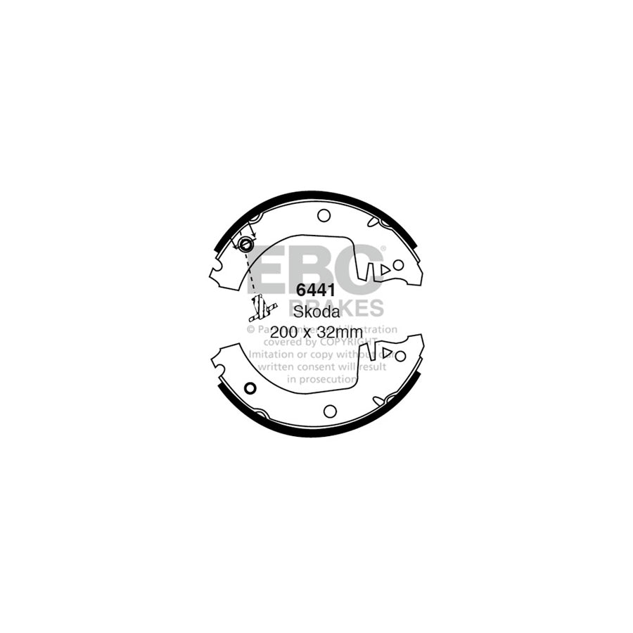 EBC 6441 Skoda Rear Brake Shoes (Inc. Favorit & Felicia) 1 | Duco Car Parts UK Car Parts