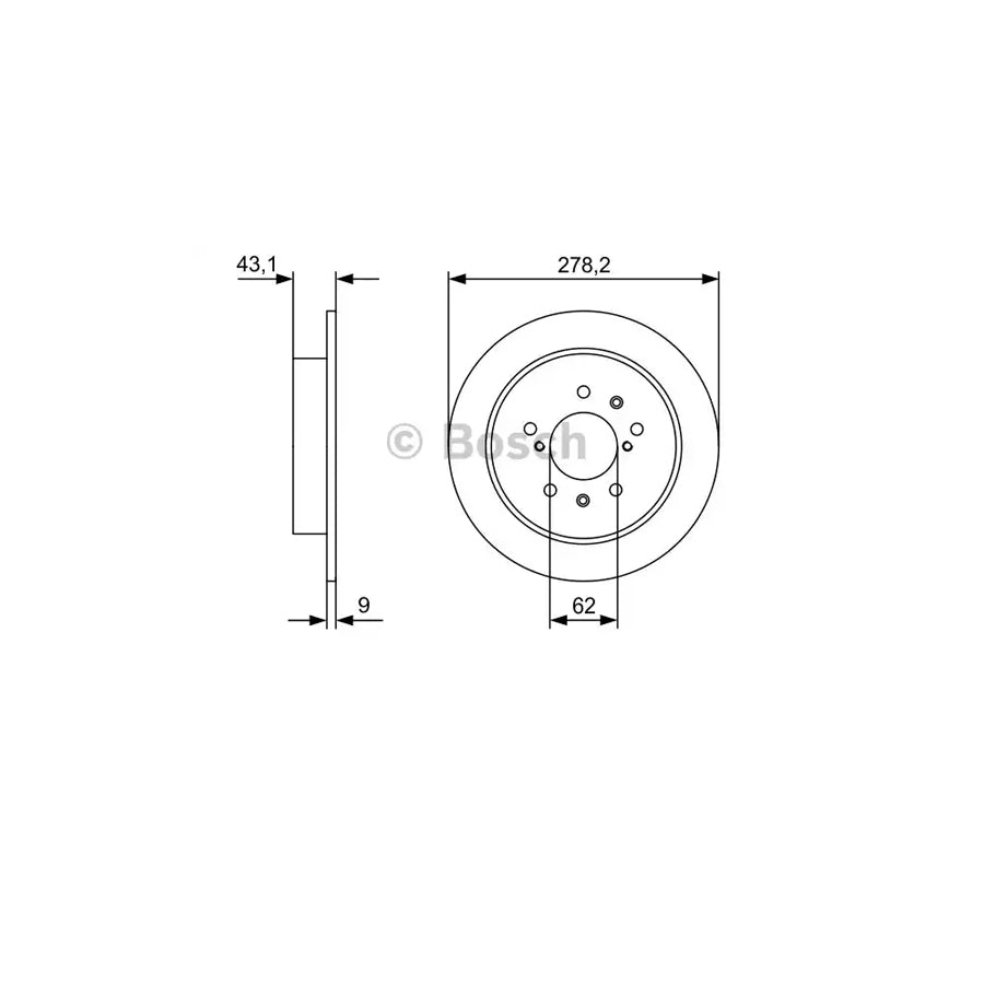 BOSCH 0 986 479 D34 Brake Disc Internally Vented Solid Oiled