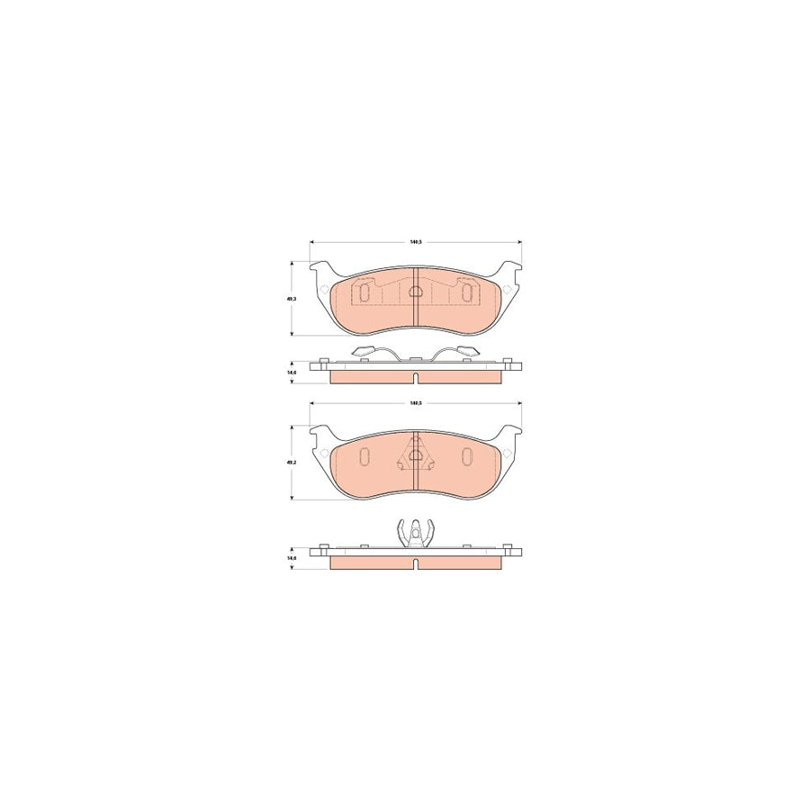 TRW Gdb4132 Brake Pad Set For Ford Usa Explorer Not Prepared For Wear Indicator