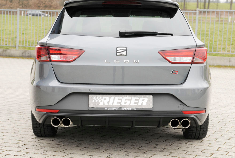 Rieger 00088139 SEAT 5F Leon FR Rear Diffuser for Twin Tailpipe Left & Right - Glossy Black