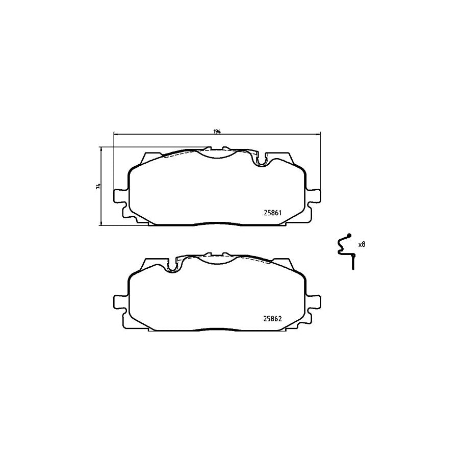 Hella 8DB 355 021 641 Brake Pad Set Prepared For Wear Indicator With Accessories