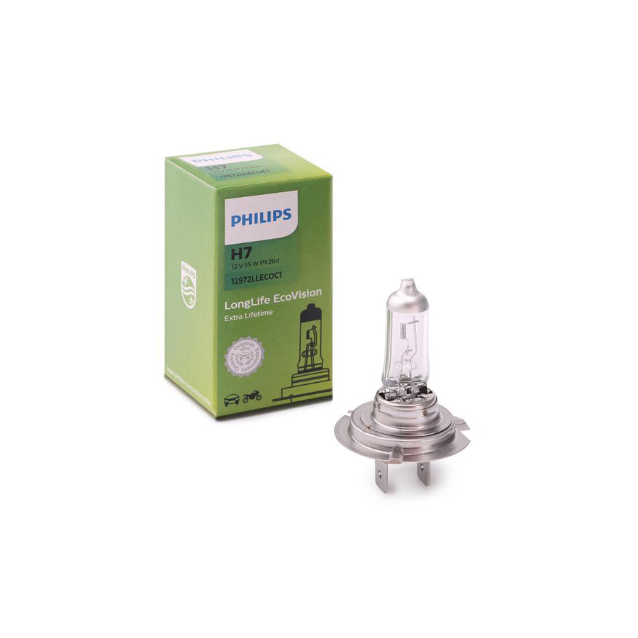 PHILIPS LongLife EcoVision 12972LLECOC1 Bulb, spotlight H7 12V 55W PX26d 3000K Halogen