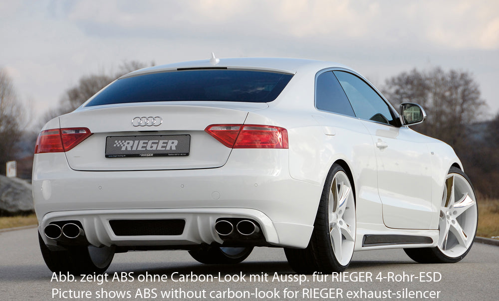 Rieger 00099065 Audi B8 B81 A5 Rear Diffuser for Original Tailpipe Left & RIght - Carbon-Look