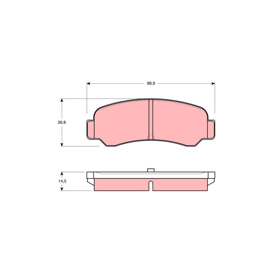 TRW Gdb946 Brake Pad Set For Toyota Corolla Not Prepared For Wear Indicator