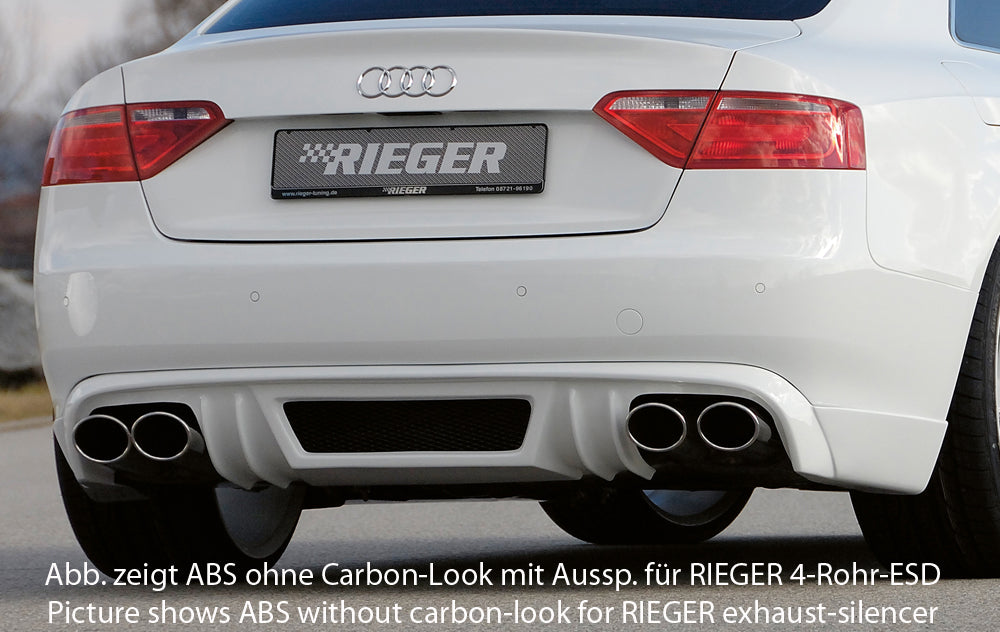 Rieger 00099065 Audi B8 B81 A5 Rear Diffuser for Original Tailpipe Left & RIght - Carbon-Look