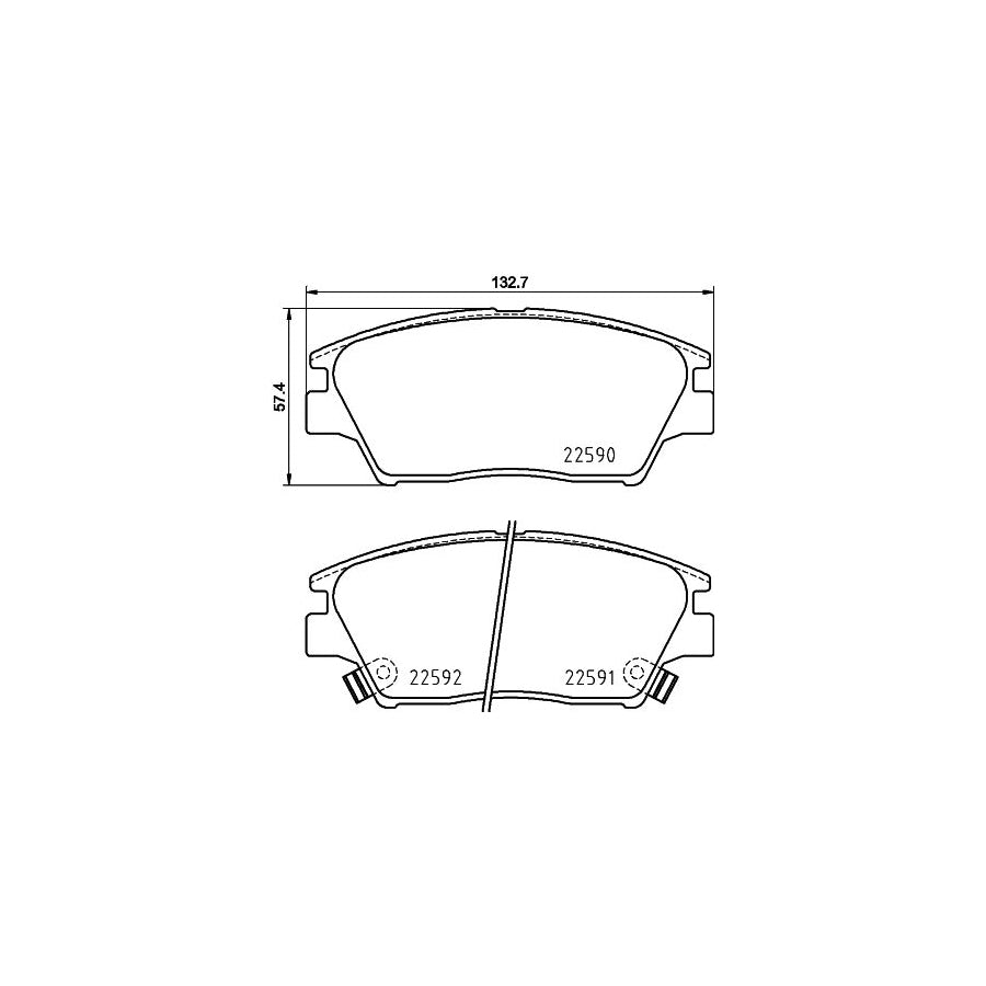Hella 8DB 355 025 741 Brake Pad Set With Acoustic Wear Warning