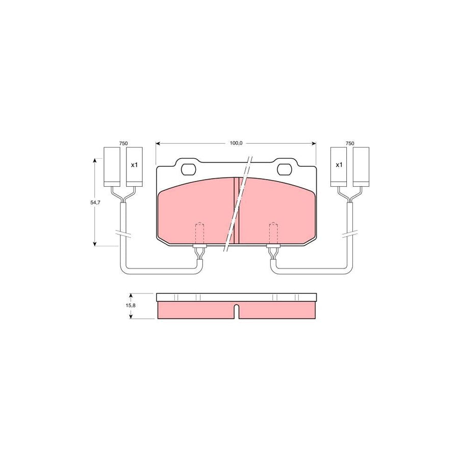 TRW Gdb902 Brake Pad Set Incl Wear Warning Contact