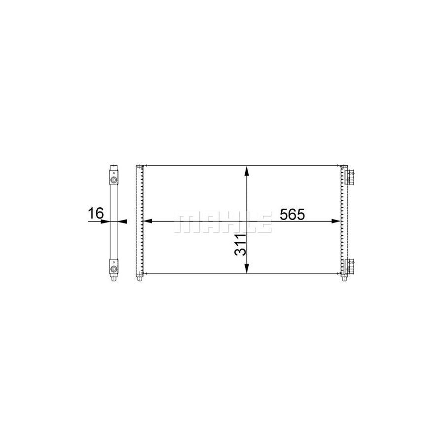 MAHLE ORIGINAL AC 373 000S Air conditioning condenser without dryer