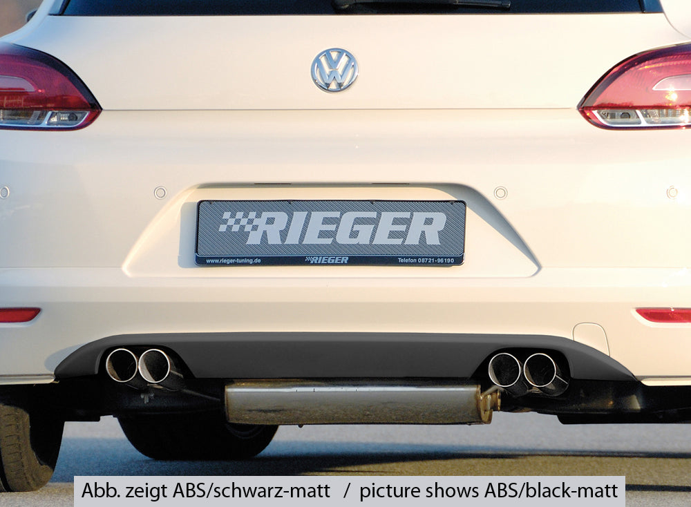 Rieger 00099787 VW 13 Mk3 Scirocco Rear Diffuser for Twin Tailpipe Left & Right - Carbon-Look