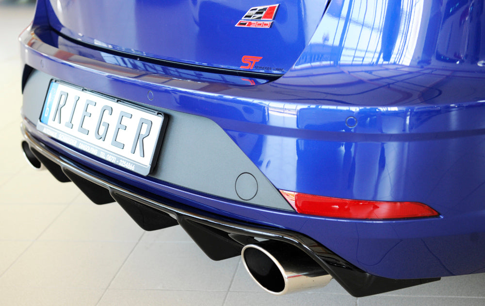 Rieger 00088137 SEAT 5F Leon Cupra Rear Diffuser for Original Tailpipe Left & RIght - Glossy Black