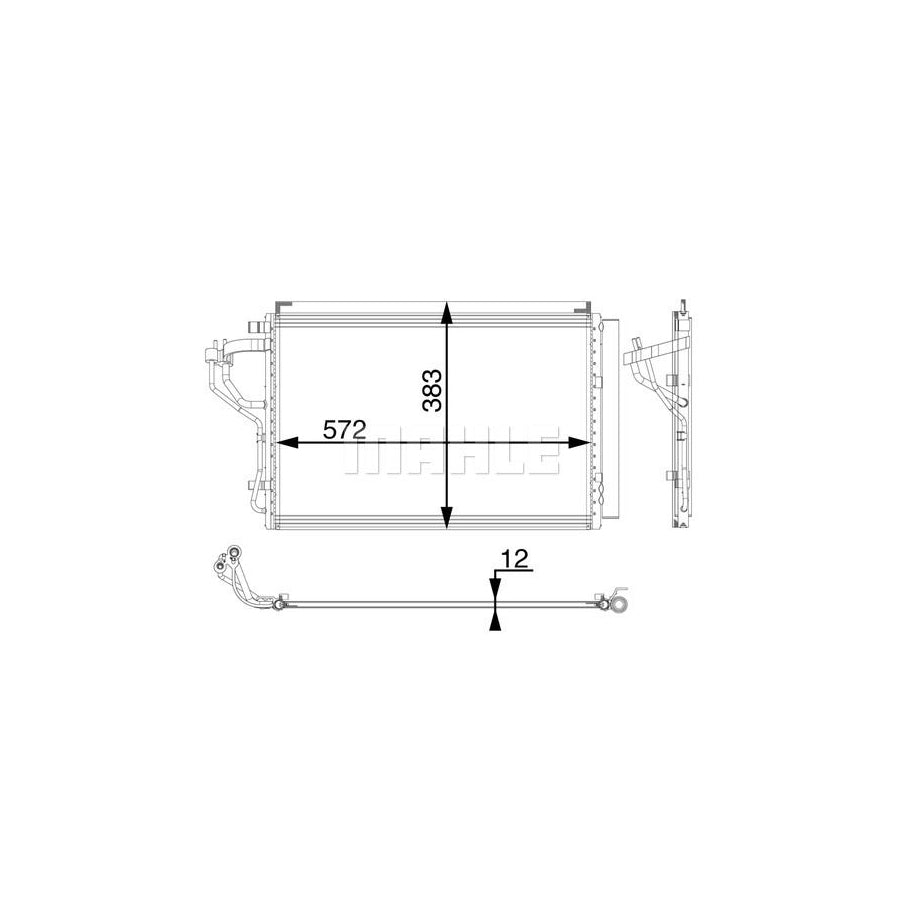 MAHLE ORIGINAL AC 55 000P Air conditioning condenser with dryer