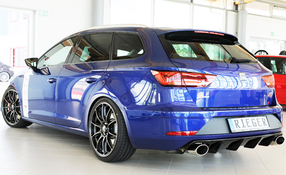 Rieger 00088137 SEAT 5F Leon Cupra Rear Diffuser for Original Tailpipe Left & RIght - Glossy Black
