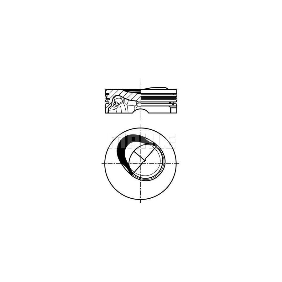 MAHLE ORIGINAL 028 PI 00130 000 Piston 71,01 mm, without cooling duct