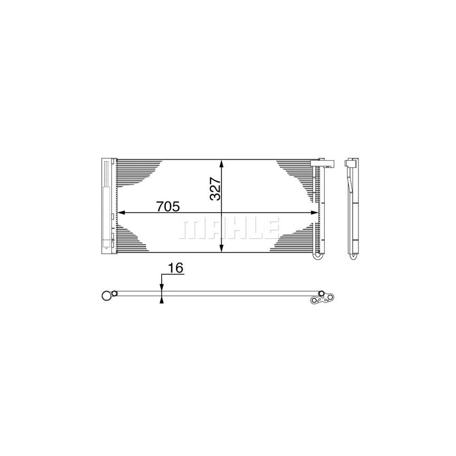 MAHLE ORIGINAL AC 425 000S Air conditioning condenser with dryer, without sensor
