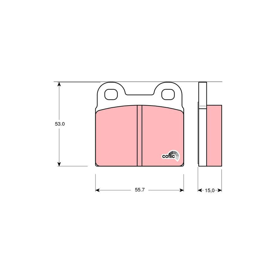 TRW Cotec Gdb102 Brake Pad Set Not Prepared For Wear Indicator